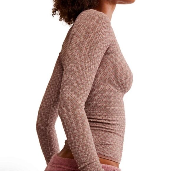 Free People Intimately Love Letter Long Sleeve Shaved Chocolate - Picture 2 of 5